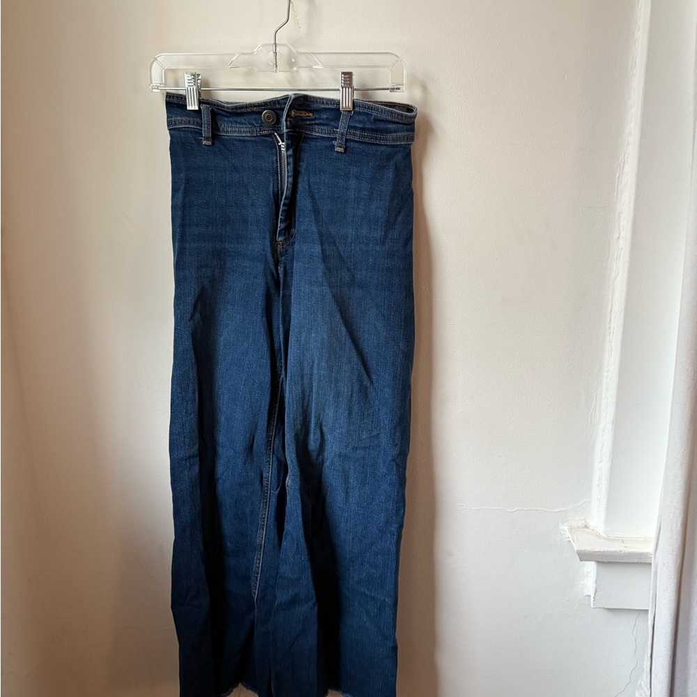 Zara High-Rise Indigo Straight-Leg Jeans